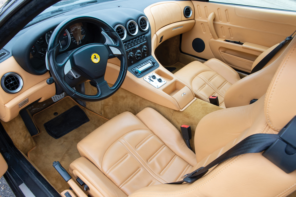 Interior of 2002 Ferrari 575M Maranello offered at RM Sotheby’s The Sáragga Collection live auction 2019